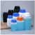 曦润 加厚塑料瓶子方瓶1000ml固体液体大口带内盖分装瓶1L化工试剂瓶 1000ml半透明-蓝盖款（配垫片） 80个限地区