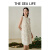 THE SEA LIFE商场同款 欧海一生 法式复古连衣裙24春季新款无袖碎感XB15 冰淇淋色 L