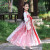 保罗岚芝（BOLOLANZHI）女童汉服古装襦裙夏薄款裙子中国风古风儿童唐装六一儿童节表演服 红色 160