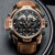 瑞夫泰格（reef  tiger）手表男士全自动时尚多功能男表大表盘潮表防水机械表 棕带金壳 RGA3503