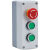 高端按钮开关控制盒急停防水按钮指示灯塑料启动电气盒箱白色 三位【旋钮红绿自复位钮】