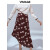 纬漫纪（VIMAGE）商场同款秋季新款复古印花港风显瘦包臀不规则下摆半身裙V1406007 晶橙69 M