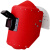 红钢纸电焊面罩焊工专用全脸防护安全帽式焊接面罩隔热耐高温焊帽 面罩配蓝帽送2片透明2片9号镜片 可视铁窗翻盖