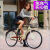 扬笙福定制女款自行车自行车上班代步自行车男女中大学生自行车适配 卡其色顶配款