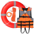 者也 高配款救生套装 2.5KG加强款救生圈（含检测报告）+ 30米反光救生绳（直径8MM）+钩+浮圈+橙色成人救生衣