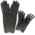 海斯迪克 耐酸碱乳胶手套黑色 防水防滑作业用劳保清洁手套 55cm长(10双)