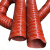 高温风管300度红色硅胶硫化耐腐蚀防火抽风软管 钢丝伸缩管通风管 内径178mm4米