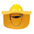 者也 夏季安全帽遮帘布罩工地遮阳板防晒透气施工建筑工地男女太阳帽可搭配安全帽使用 遮阳罩黄色