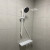 德国白色淋浴花洒全套冷热全铜浴室洗澡淋雨喷头家用简易升降 黑色带升降杆(冷热)