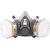 代尔塔（DELTAPLUS）防毒面具喷漆专用打农药呼吸防护口罩全面6200防化工业气体防尘 防雾款1621AF防护眼镜清晰度高