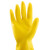 赫思迪格 JG-151 加厚乳胶手套 清洁手套 洗衣洗碗橡胶手套 黄色 XL码（2双）