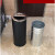 PULIJIE 不锈钢垃圾桶翻盖直投商用公共圆桶收纳桶 25x61黑色(半投) 有内桶