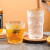冰川杯玻璃杯子果汁杯日式冰川纹高颜值加厚酒杯茶杯饮料杯咖啡杯 小号300毫升【可装开水】