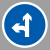 谋福（CNMF）交通标志指示牌 停车场标识牌可定制【直行向左转弯-贴高亮反光膜UV(平板钉墙款)】