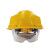 格林维迩（GREENWILL）NCSL 带护目镜安全帽 黄色