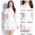 皮尔卡丹官方连衣裙设计白色蕾丝刺绣泡泡袖修身公主裙法式优雅气质女神连 白色 S