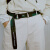 BABAMA x OMT联名日系潮牌帆布腰带男潮双环扣休闲学生皮带女韩版个性潮人裤带 黑色/绿色 均码