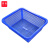谋福（CNMF） 加厚塑料方筛长方形沥水收纳篮  拣货配货筐16#方筛285* 200*83（5个装）蓝色