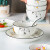 尚行知是北欧碗碟套装家用现代简约饭碗盘筷组合创意个性陶瓷卡通猫餐具 10头圆形