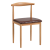 季嘉牛角椅子小吃快餐店凳子汉堡甜品奶茶店饭店餐厅餐椅四件起发 原木色-咖啡色布面