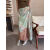 鲁伊森双面丝裹裙新中式国风设计感小众气质半身裙女2024夏季高腰系带度 国风系带水墨半裙 S