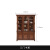 淘美庭 美式实木自由组合书柜书房落地原木书橱中式置物柜玻璃门整面墙 三门书柜