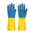 耐酸碱手套乳胶防滑防水橡胶劳保工作耐磨实验防腐蚀工业手套防化 3双/拼色耐酸碱工业手套