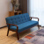 小米石网红大小型沙发  沙发小户型双人位卧室房间出租房客厅简约现代小 棕色架-蓝色 单人位(0.65米)