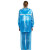 沸耐笙 FNS-06847 夏 全胶牛筋户外骑行透明雨衣雨裤分体套装 升级款-淡青色 XXL 套
