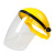 PC有机玻璃电焊面罩头戴式打磨氩弧焊气保焊防护面罩防飞溅物 轻便式黄顶 透明面罩 均码