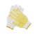 三奇安 劳保手套 点胶加厚棉线手套防滑黄色 12双装 均码