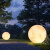 远波  LED月球灯太阳能智能光控防水手绘户外公园氛围亮化庭院景观灯 20cm-接电地插款