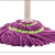 安达通 免手洗拧水拖把 家用懒人旋转自拧干地板便捷伸缩拖把 紫色纤维布头1个