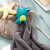 三利卡通挂式吸水擦手巾厨房卫生间儿童家用柔软可爱韩国手帕毛巾 1条 米灰色（黄海星）
