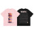 若奔KK pink原创美式甜酷甜甜圈字母印花短袖t恤女夏季宽松复古情侣 黑色 XL