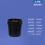 黑色大口桶工业级水桶塑料桶密封桶油漆桶油墨桶胶桶桶小桶大桶机油桶带盖带提手黑色避光桶 3L-黑色