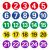 百舸 磁性数字号码牌机器机台序号设备编号重复使用橡胶软磁圆牌8*8cm红底白字（1-10）