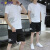 GP 套装男夏季休闲运动青年短袖T恤学生韩版潮流透气短裤帅气两件套 N001荧光绿 M 155-160CM