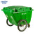 金诗洛 K5121 400L环卫保洁车手推垃圾车 大号户外垃圾桶市政街道物业清运车 绿色带盖