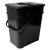 简厚 分类垃圾桶小号带盖带提手客厅厨房卫生间厕所商用方形垃圾桶 黑色20L