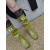 野鸟协会天然橡胶雨鞋雨靴百搭复古长靴可折叠儿童雨靴子款 芥末绿 28/296S 19cm现货