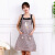 厨房围裙韩版时尚可爱卡通小兔子围裙防水工作广告围裙定制印字 玫红色