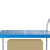 连和 PLA150Y-T2 全静双层单扶手小手推车平板推拉货车物料仓库分拣仪器车(蓝)720*490mm承载150kg