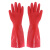 护邦加绒耐酸碱手套 男女工业耐油耐磨橡胶防护手套 清洁卫生手套加厚冬季保暖手套 洗碗手套40CM 818加绒红色手套
