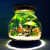 Wabbprzz生态瓶微景观水族箱造景斗鱼缸办公桌面客厅玻璃鱼缸生态球微景观 梦幻小号造景款+单色灯没有鱼