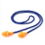 LISM硅胶防噪音睡眠用降噪声隔音耳塞 圣诞树型1270 游泳防水防护耳塞 圆头橙色蓝绳收纳盒装 M