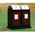 庄太太【单桶（镀锌板+塑胶木）】不锈钢摇盖分类垃圾桶户外大号垃圾箱室外钢木带盖果皮箱