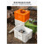 百金顿 工业灰塑料收纳箱带盖 工业风储物整理箱周转箱 杂物存放箱收纳盒 小号（43.5*29*24cm）