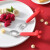日康（rikang）儿童餐具 不锈钢训练勺叉宝宝吃饭勺子卡通硅胶手柄辅食叉勺套装 C2008 红色