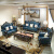 伯爵华府 沙发 欧式沙发组合 客厅实木真皮沙发雕花大户型 欧美别墅沙发 HT-8052沙发/双人位(深蓝)